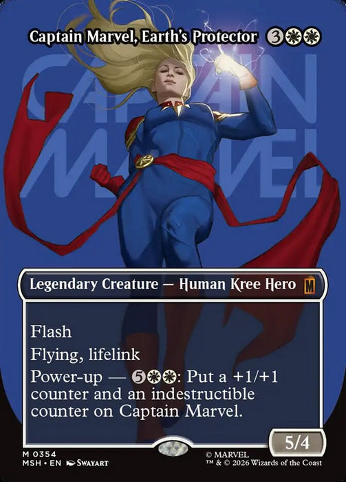 Captain Marvel, Earth's Protector - Borderless - Inverted - Legendary