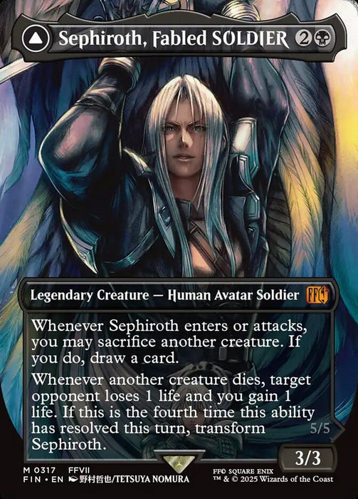 Sephiroth, Fabled SOLDIER // Sephiroth, One-Winged Angel - Borderless - Full Art - Inverted - Legendary (Foil)