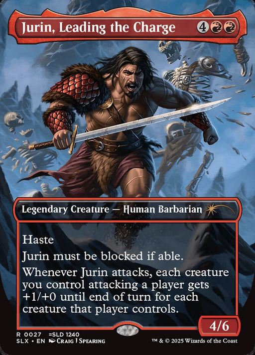 Jurin, Leading the Charge - Borderless - Full Art - Inverted - Legendary