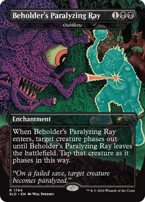 Beholder's Paralyzing Ray - Oubliette - Borderless - Full Art (Foil)