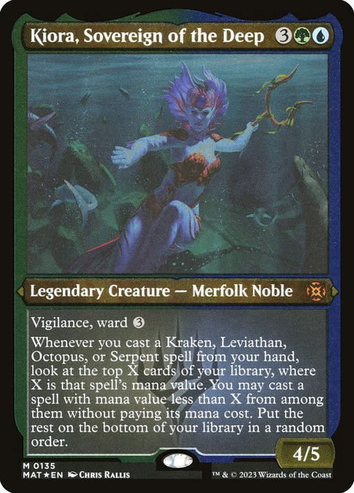 Kiora, Sovereign of the Deep - Etched - Inverted - Legendary - Etched (Foil)
