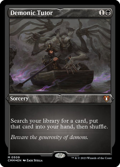 Demonic Tutor - Etched - Inverted - Etched (Foil)