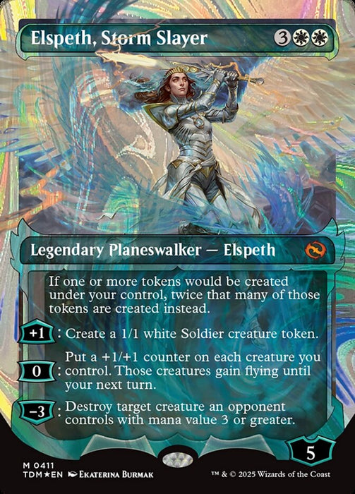Elspeth, Storm Slayer - Borderless - Showcase - Inverted (Foil)