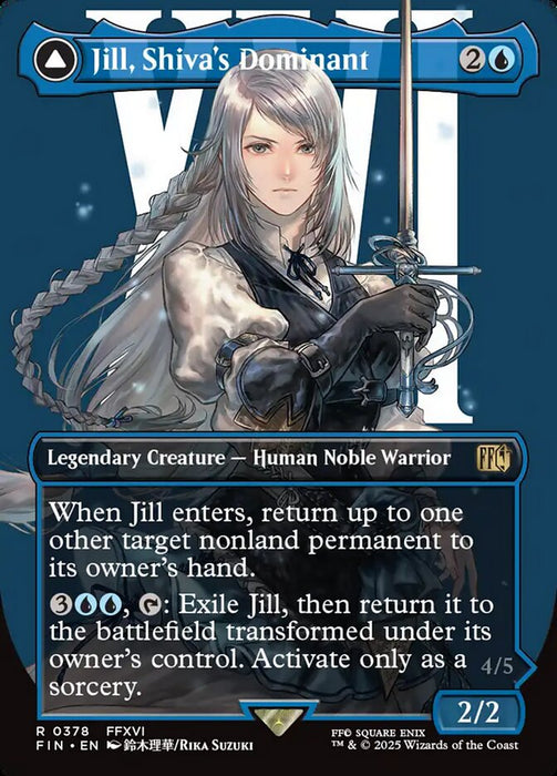 Jill, Shiva's Dominant // Shiva, Warden of Ice - Borderless - Full Art - Enchantment - Inverted - Legendary
