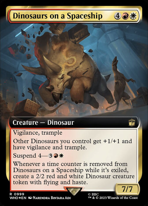 Dinosaurs on a Spaceship - Extended Art - Surge Foil (Foil)
