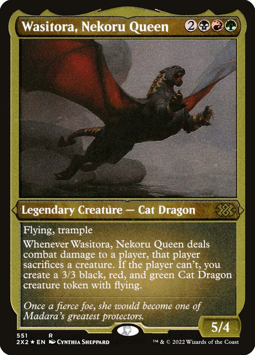 Wasitora, Nekoru Queen - Etched - Inverted - Legendary - Etched (Foil)