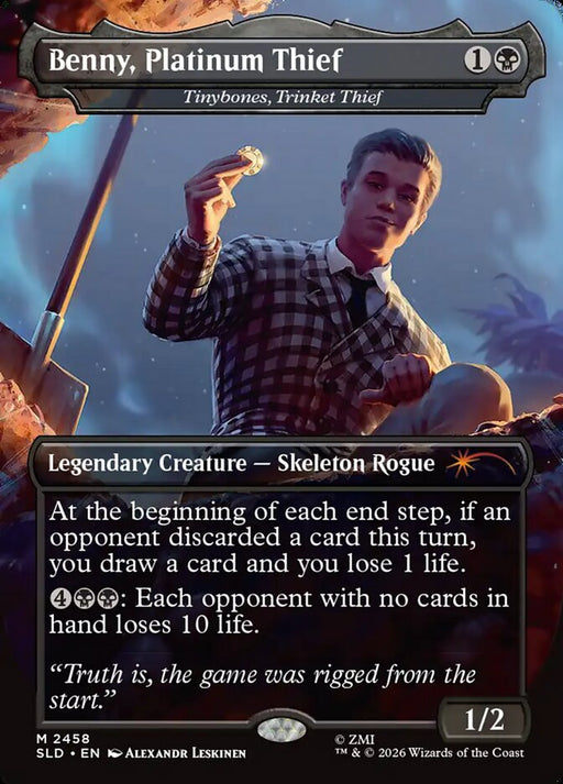 Benny, Platinum Thief - Tinybones, Trinket Thief - Borderless - Full Art - Inverted - Legendary