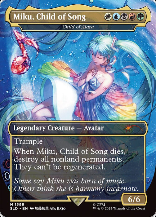 Miku, Child of Song - Child of Alara - Borderless - Full Art - Legendary - Inverted (Foil)