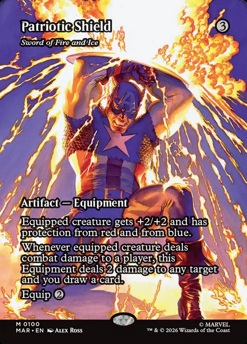 Patriotic Shield - Sword of Fire and Ice - Borderless - Full Art - Inverted (Foil)