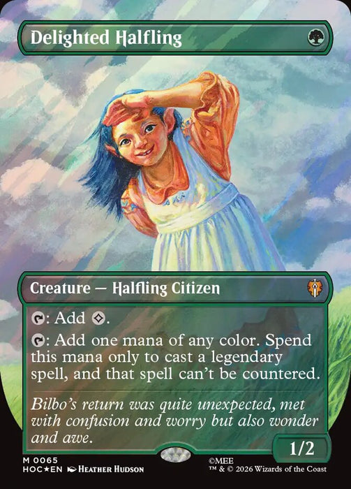 Delighted Halfling - Borderless - Surge Foil (Foil)