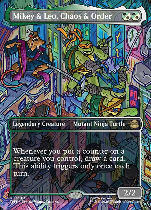 Mikey & Leo, Chaos & Order - Borderless - Full Art - Inverted - Legendary