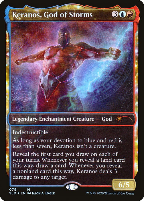 Keranos, God of Storms - Full Art - Enchantment - Legendary - Showcase - Inverted (Foil)