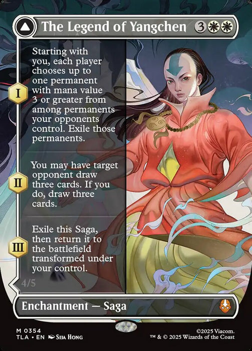 The Legend of Yangchen // Avatar Yangchen - Borderless - Full Art - Enchantment - Inverted - Legendary (Foil)