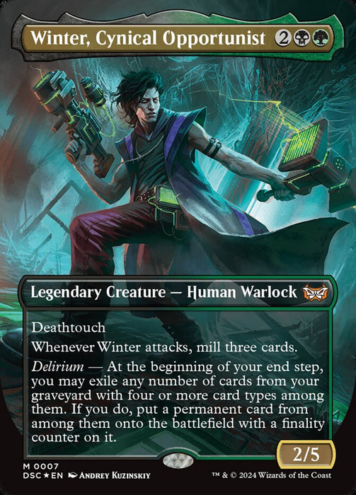 Winter, Cynical Opportunist - Borderless - Full Art - Inverted - Legendary