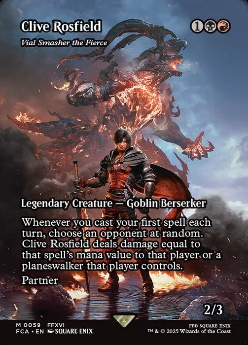 Clive Rosfield - Vial Smasher the Fierce - Borderless - Full Art - Legendary - Inverted