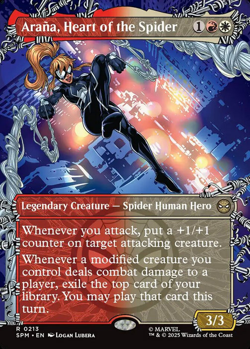 Araña, Heart of the Spider - Borderless - Full Art - Inverted - Legendary - Showcase (Foil)