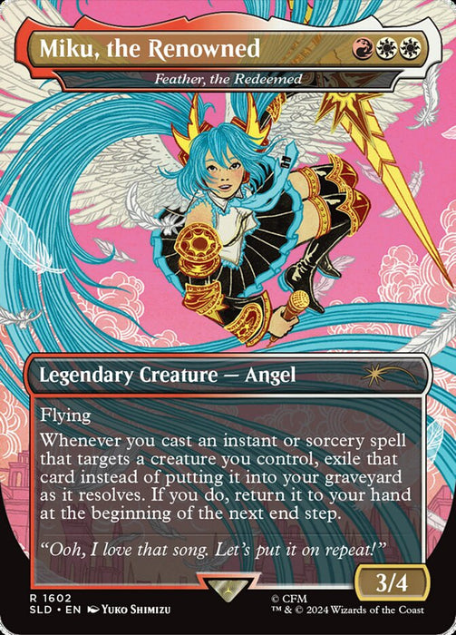 Miku, the Renowned - Feather, the Redeemed - Borderless - Full Art - Legendary - Inverted