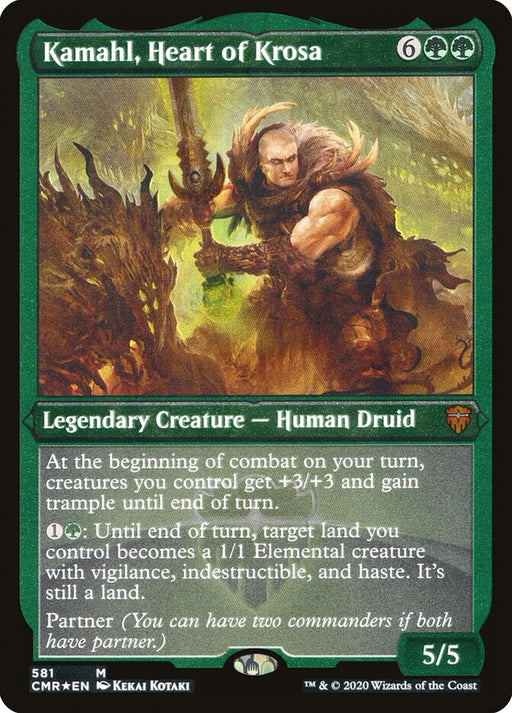 Kamahl, Heart of Krosa - Etched - Inverted - Legendary - Etched (Foil)