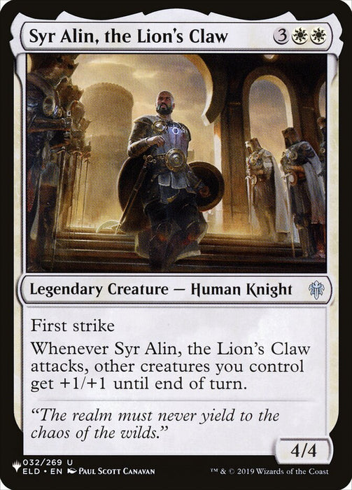 Syr Alin, the Lion's Claw - Legendary