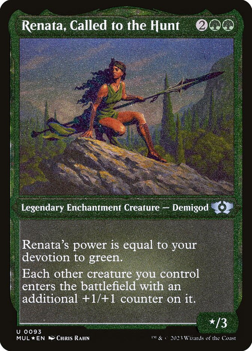 Renata, Called to the Hunt - Enchantment - Etched - Inverted - Legendary - Etched (Foil)