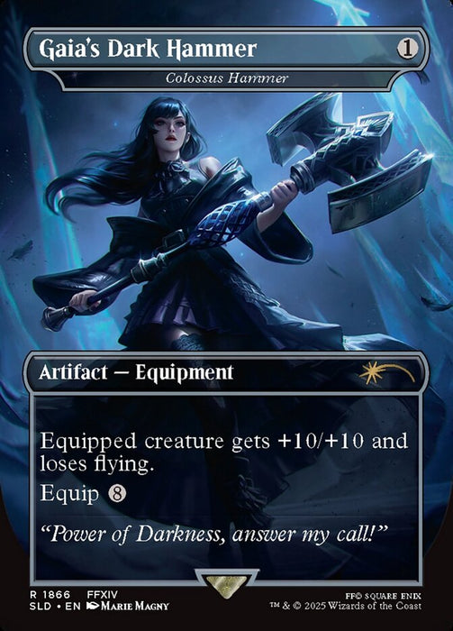 Gaia's Dark Hammer - Colossus Hammer - Borderless - Full Art - Inverted (Foil)