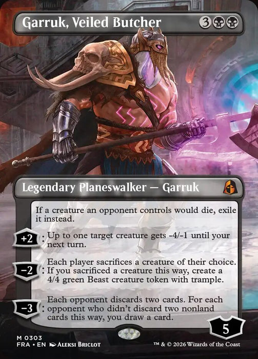 Garruk, Veiled Butcher - Borderless (Foil)