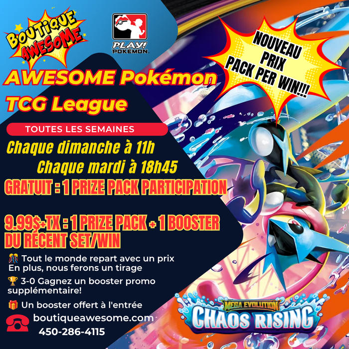 Awesome Pokemon TCG League Weekly Play - Gratuit! - Mardis à 18h45