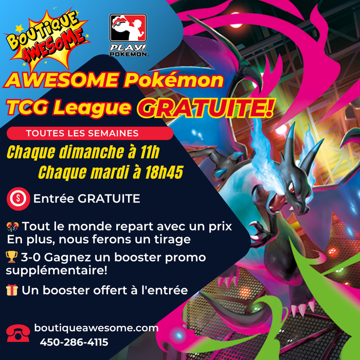 Awesome Pokemon TCG League Weekly Play - Gratuit! - Mardis à 18h45