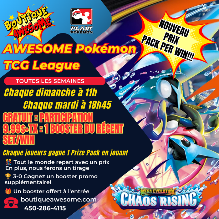 Awesome Pokemon TCG League Weekly Play - Gratuit! - Mardis à 18h45