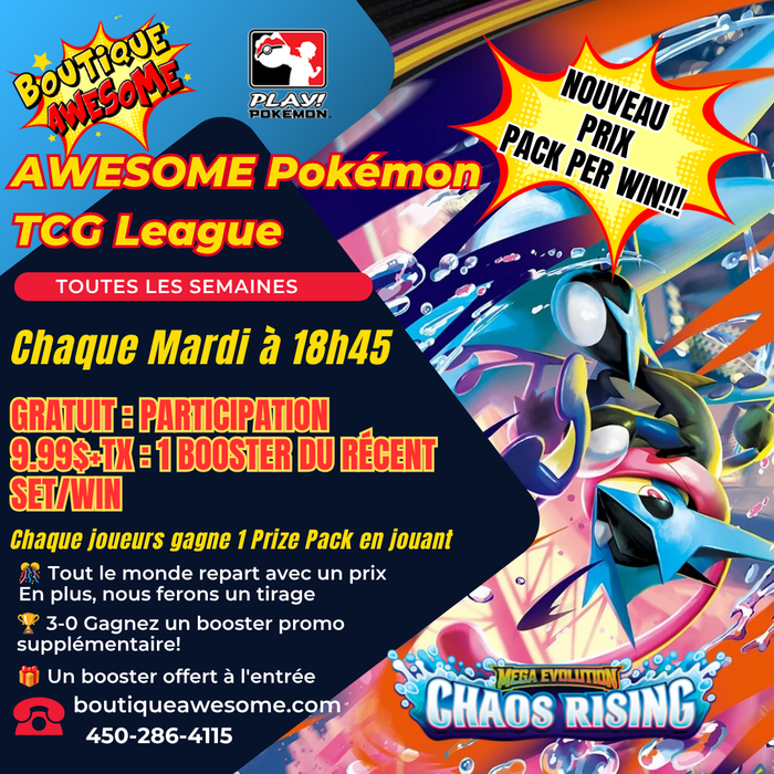Awesome Pokemon TCG League Weekly Play - Gratuit! - Mardis à 18h45