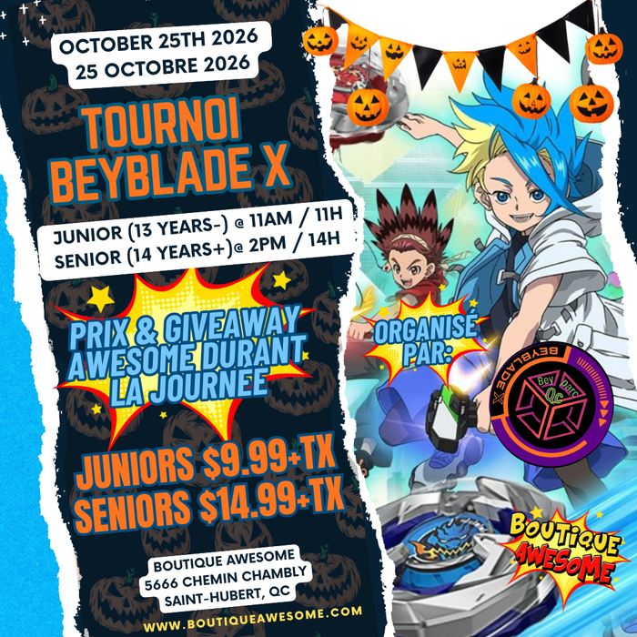 🌪️🎃 Tournoi AWESOME Beyblade X Tournament Spécial Halloween - 25 octobre 2026 🎃🌪️