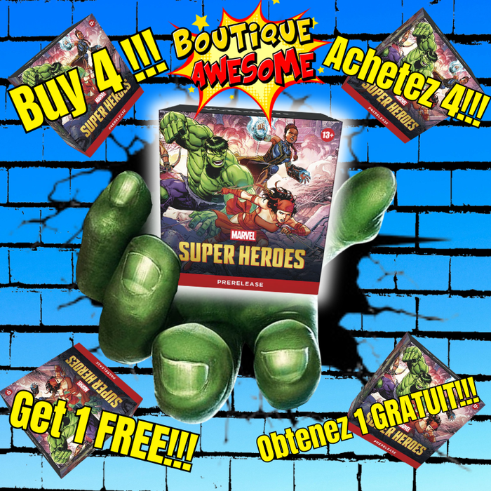 MTG Marvel Super Heroes Prerelease Special Buy 4 Kits, Get 1 FREE!