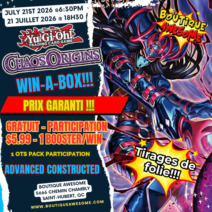 Yu-Gi-Oh! : Chaos Origins Win-A-Box Event