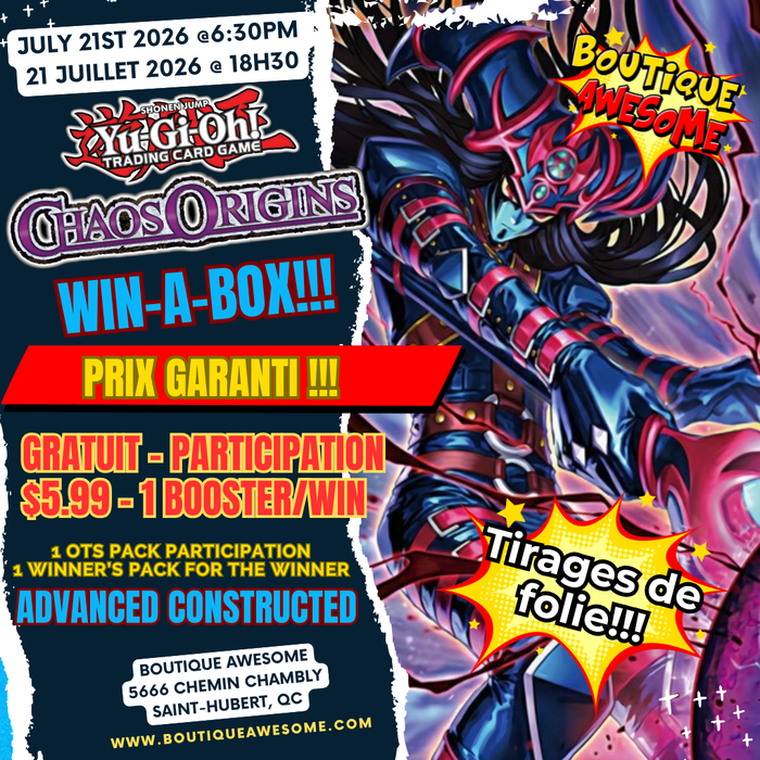 Yu-Gi-Oh! : Chaos Origins Win-A-Box Event