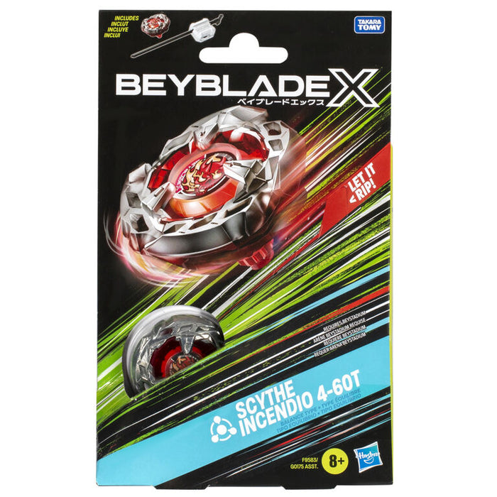 Beyblade X Scythe Incendio 4-60T Starter Pack Top and Launcher Hasbro