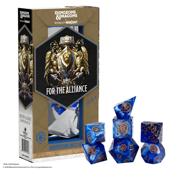 Dungeons & Dragons X World of Warcraft Adventure Dice - For the Alliance
