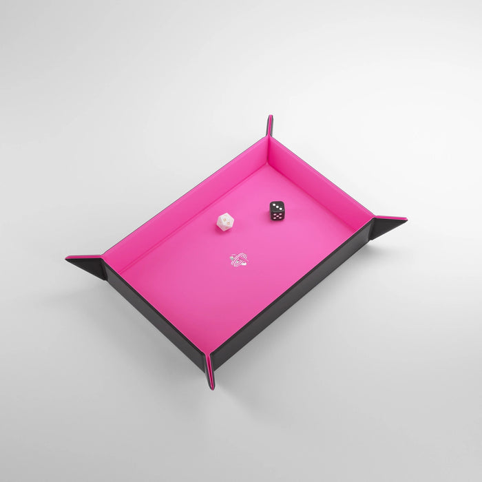 Gamegenic Magnetic Dice Tray - Rectangular (Black/Pink)