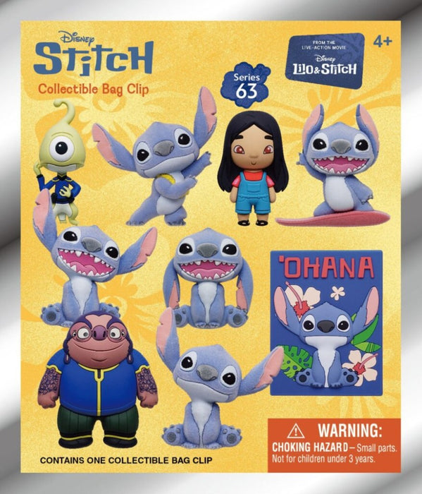 LILO & STITCH  -  RANDOM 3D FOAM BAG CLIP - SERIES 63