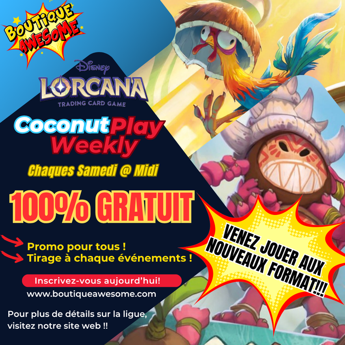 Awesome Samedis Disney Lorcana Weekly Coconut Play - Samedis à midi