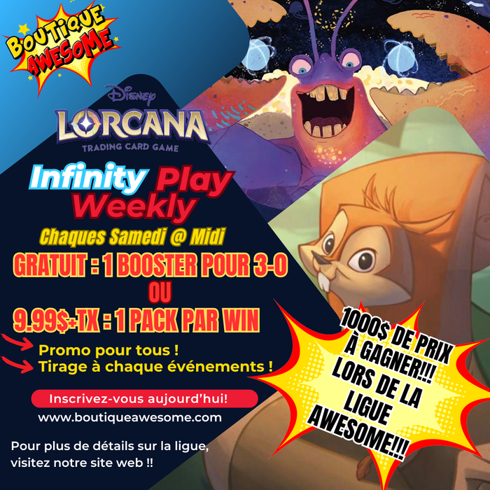 Awesome Samedis Disney Lorcana Weekly Infinity Play - Samedis à midi