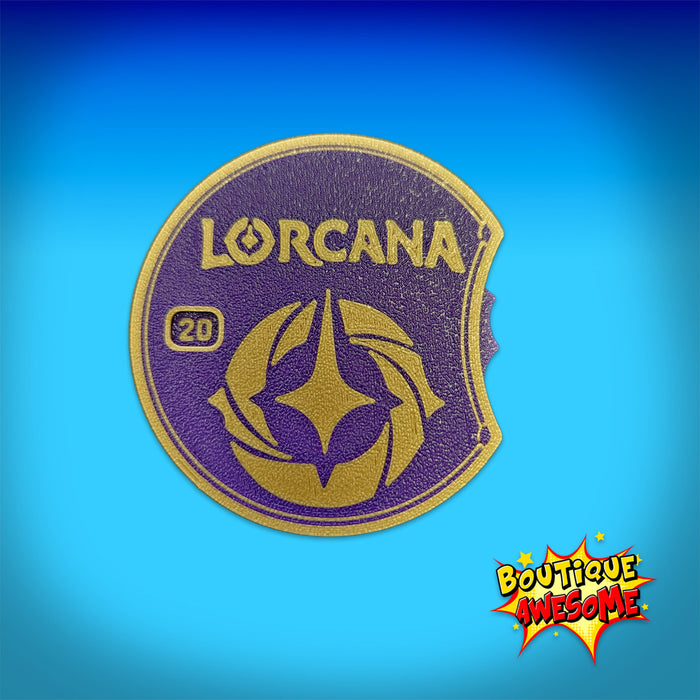 Lorcana Life counters Round and Flat Purple and Gold : Awesome Essentials