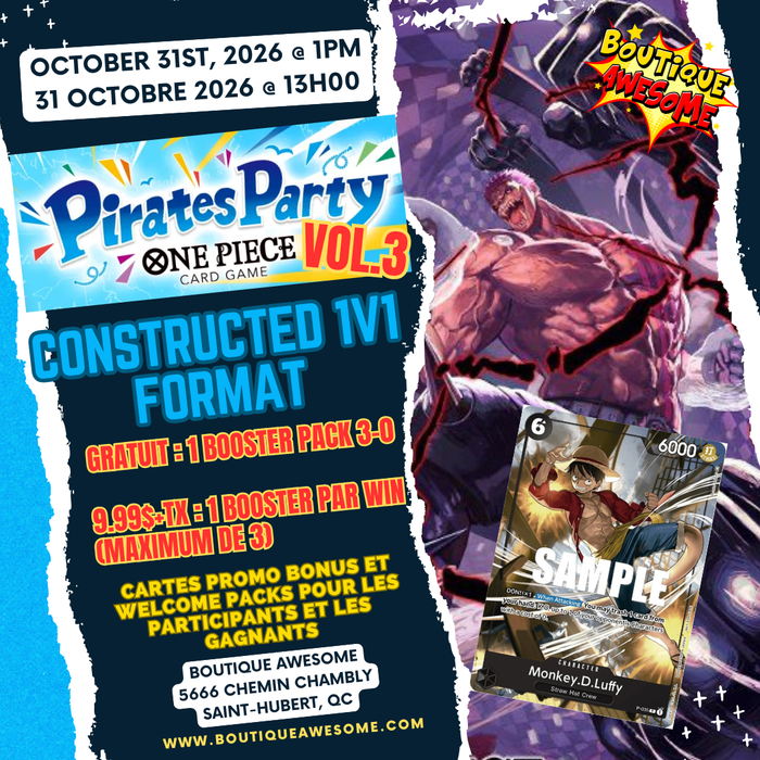 One Piece: Pirates Party Vol 3 2026 (Constructed 1v1 Battle Format)