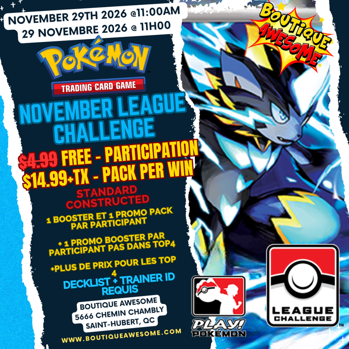 🐦‍🔥Pokemon Trading Card Game League Challenge🐦‍🔥 November 29th 2026