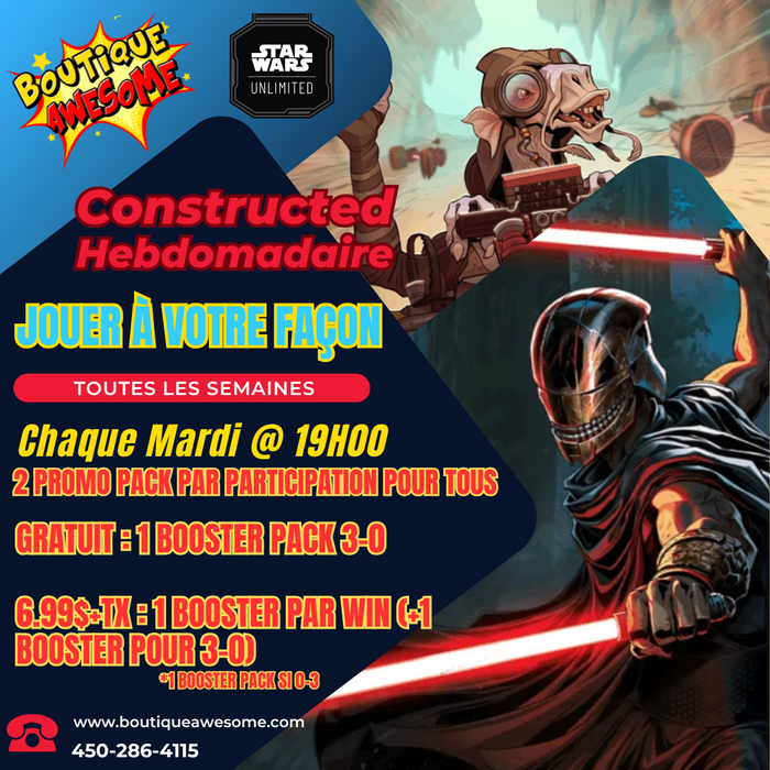 Awesome Star Wars Unlimited Constructed Weekly Play! - Mardis à 19h