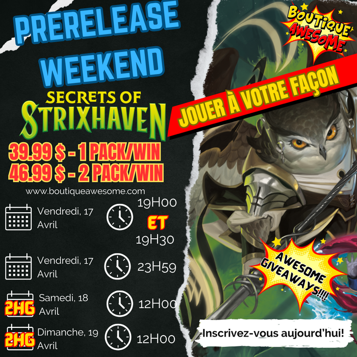 Awesome Secrets of Strixhaven Prerelease Weekend! - April 17-19th 2026