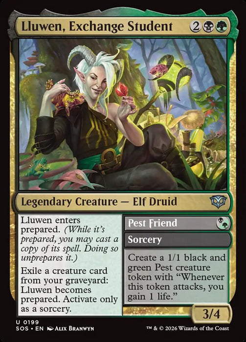 Lluwen, Exchange Student // Pest Friend - Legendary (Foil)