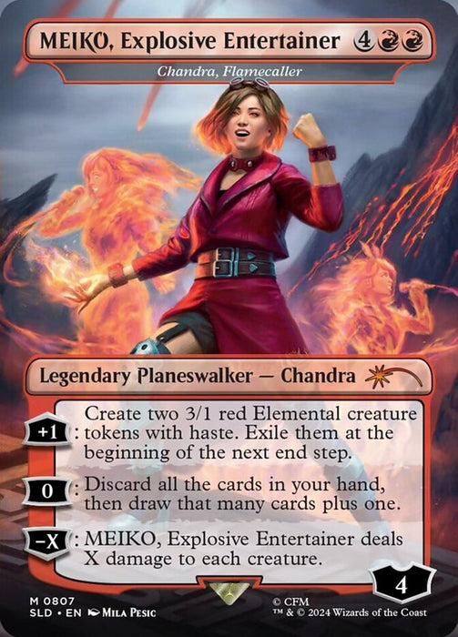 MEIKO, Explosive Entertainer - Chandra, Flamecaller - Borderless - Full Art (Foil)