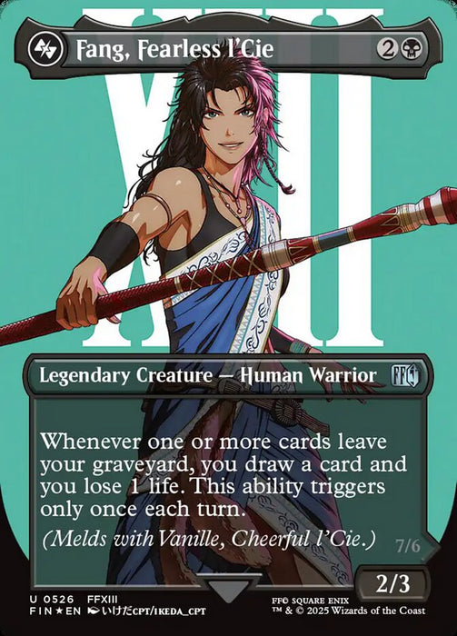 Fang, Fearless l'Cie // Ragnarok, Divine Deliverance - Borderless - Full Art - Inverted - Legendary - Surge Foil (Foil)