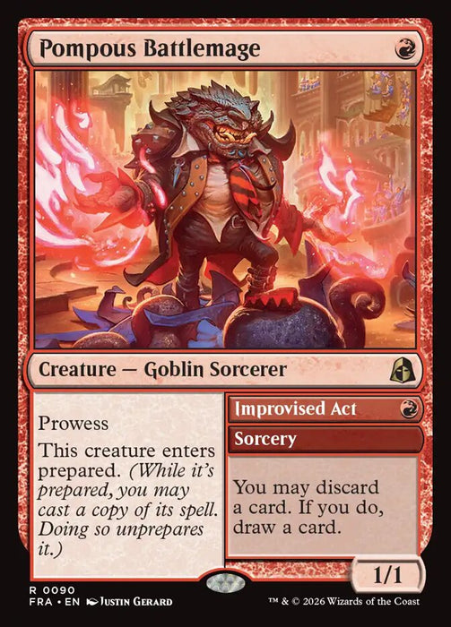 Pompous Battlemage // Improvised Act (Foil)