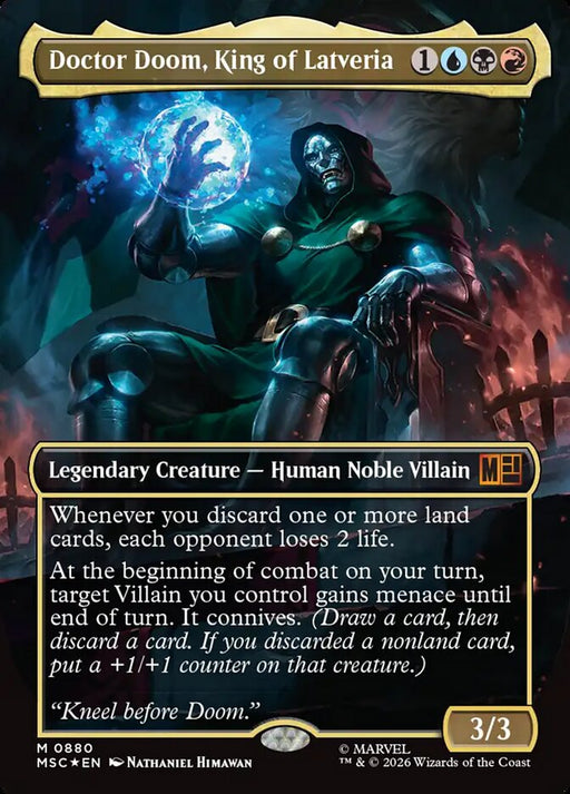 Doctor Doom, King of Latveria - Borderless - Inverted - Legendary - Surge Foil (Foil)